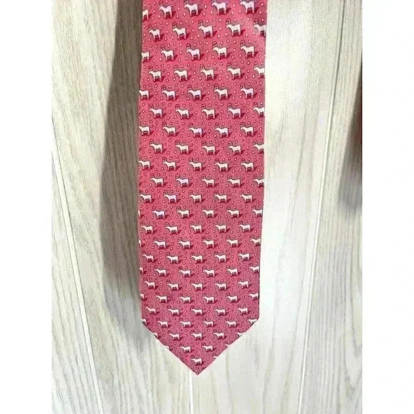 Vineyard Vines Pink Democratic Donkey Uncle Sam Tie 100% Silk Martha’s Vineyard - Picture 3 of 5